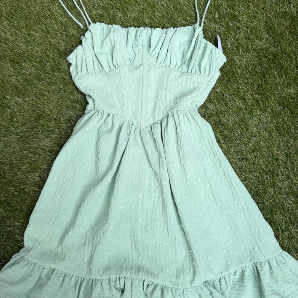 Lucy in the sky mint green mini dress